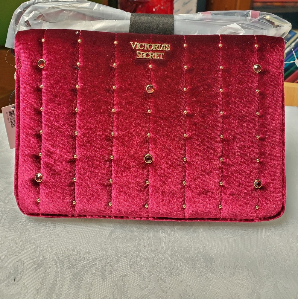 Victoria Secret Burgundy Velvet Crossbody Bag! BRAND NEW!